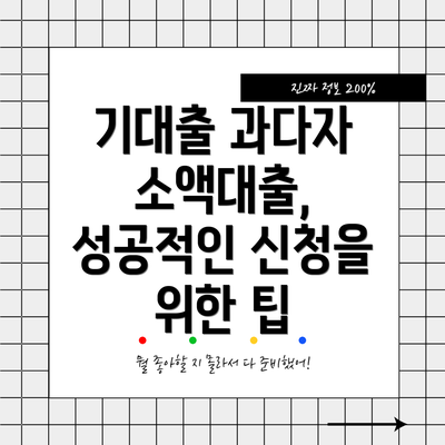 기대출 과다자 소액대출, 성공적인 신청을 위한 팁
