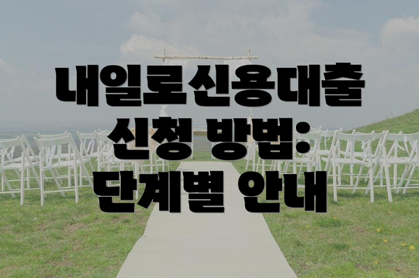 내일로신용대출 신청 방법: 단계별 안내