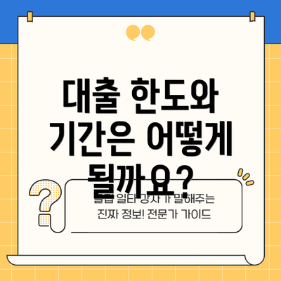 대출 한도와 기간은 어떻게 될까요?