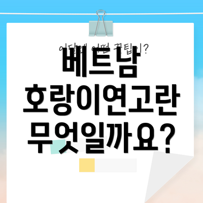 베트남 호랑이연고란 무엇일까요?