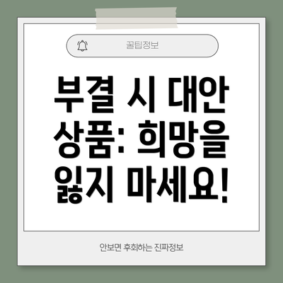 부결 시 대안 상품: 희망을 잃지 마세요!