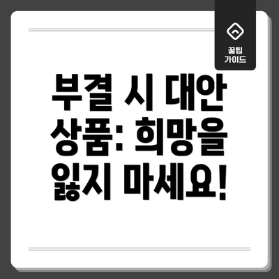 부결 시 대안 상품: 희망을 잃지 마세요!