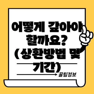 어떻게 갚아야 할까요? (상환방법 및 기간)