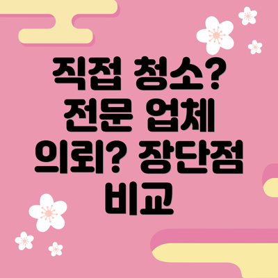 직접 청소? 전문 업체 의뢰? 장단점 비교