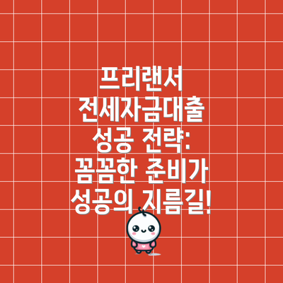 프리랜서 전세자금대출 성공 전략:  꼼꼼한 준비가 성공의 지름길!