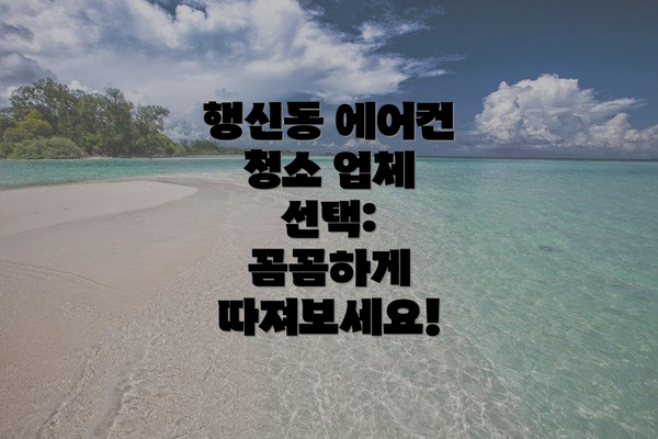 행신동 에어컨 청소 업체 선택:  꼼꼼하게 따져보세요!