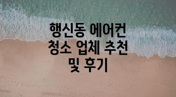 행신동 에어컨 청소 업체 추천 및 후기