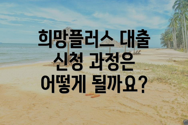 희망플러스 대출 신청 과정은 어떻게 될까요?
