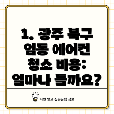 1. 광주 북구 임동 에어컨 청소 비용: 얼마나 들까요?
