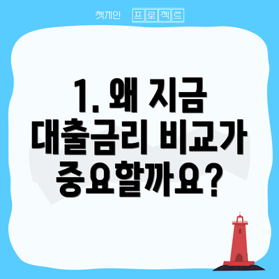 1. 왜 지금 대출금리 비교가 중요할까요?