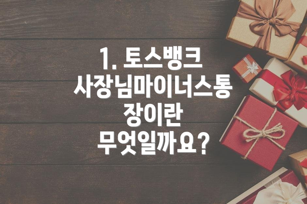 1. 토스뱅크 사장님마이너스통장이란 무엇일까요?