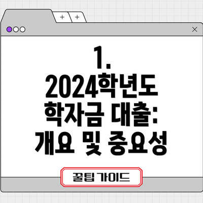 1. 2024학년도 학자금 대출: 개요 및 중요성