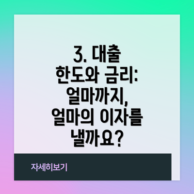 3. 대출 한도와 금리: 얼마까지, 얼마의 이자를 낼까요?