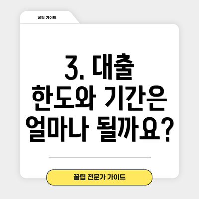 3. 대출 한도와 기간은 얼마나 될까요?