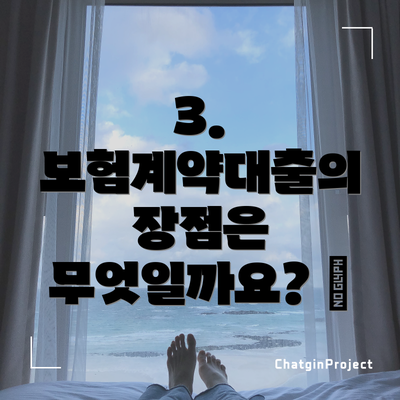 3. 보험계약대출의 장점은 무엇일까요? 🌟