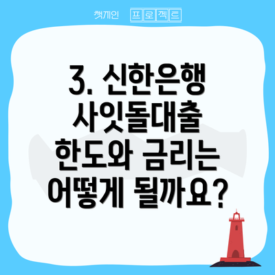 3. 신한은행 사잇돌대출 한도와 금리는 어떻게 될까요?