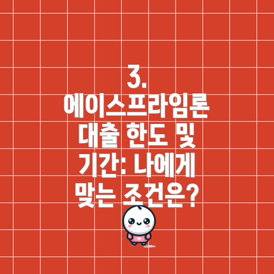 3. 에이스프라임론 대출 한도 및 기간: 나에게 맞는 조건은?