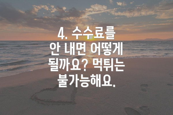 4. 수수료를 안 내면 어떻게 될까요? 먹튀는 불가능해요.