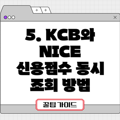 5. KCB와 NICE 신용점수 동시 조회 방법