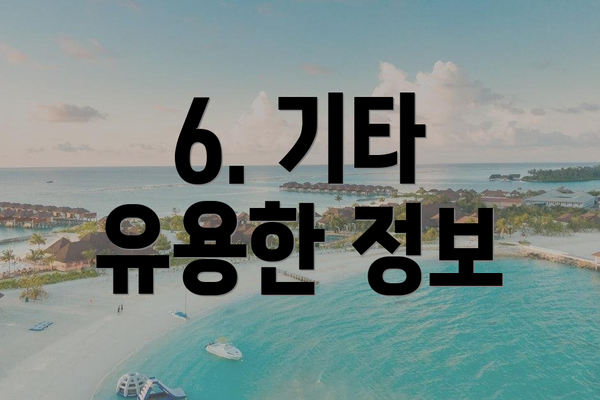 6. 기타 유용한 정보