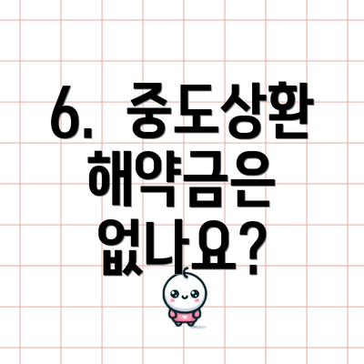 6.  중도상환 해약금은 없나요?