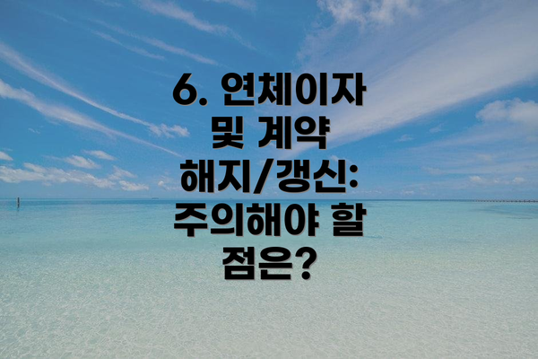 6. 연체이자 및 계약 해지/갱신: 주의해야 할 점은?