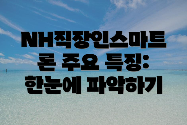 NH직장인스마트론 주요 특징: 한눈에 파악하기