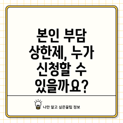 본인 부담 상한제, 누가 신청할 수 있을까요?