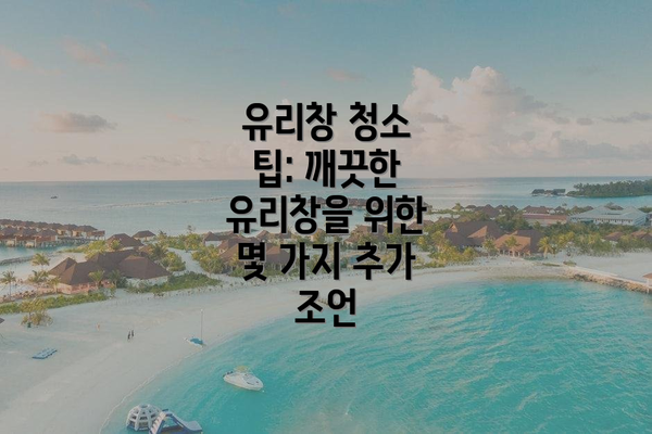 유리창 청소 팁: 깨끗한 유리창을 위한 몇 가지 추가 조언