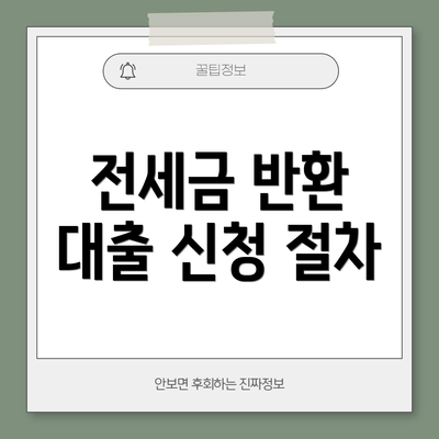 전세금 반환 대출 신청 절차