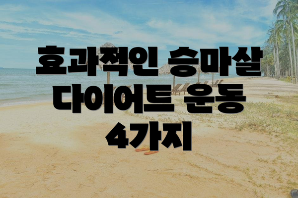 효과적인 승마살 다이어트 운동 4가지