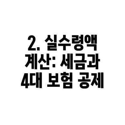 2. 실수령액 계산: 세금과 4대 보험 공제