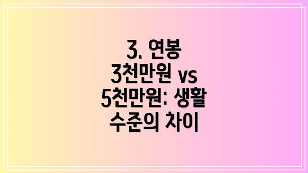 3. 연봉 3천만원 vs 5천만원: 생활 수준의 차이