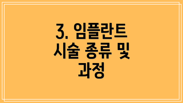 3. 임플란트 시술 종류 및 과정