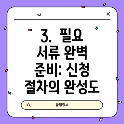 3.  필요 서류 완벽 준비: 신청 절차의 완성도