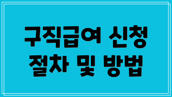 구직급여 신청 절차 및 방법