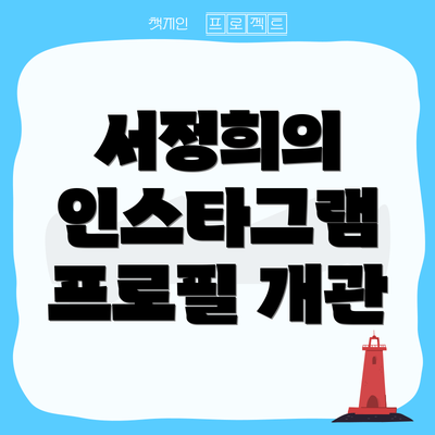 서정희의 인스타그램 프로필 개관