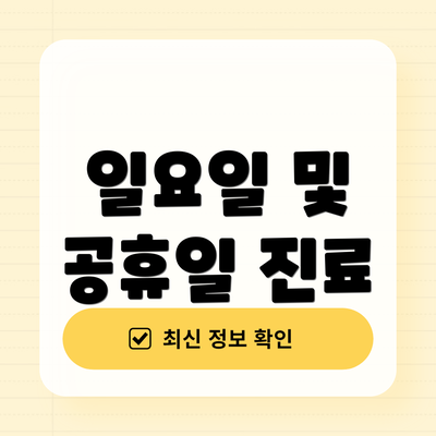 일요일 및 공휴일 진료
