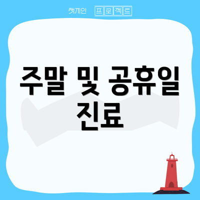 주말 및 공휴일 진료