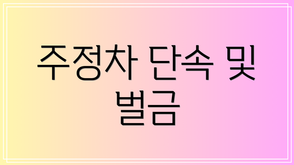 주정차 단속 및 벌금