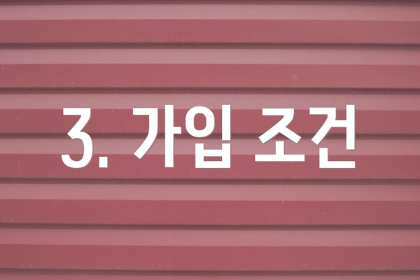 3. 가입 조건