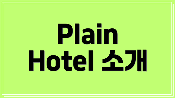 Plain Hotel 소개