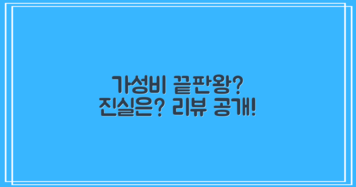 가성비 끝판왕, 정말일까?