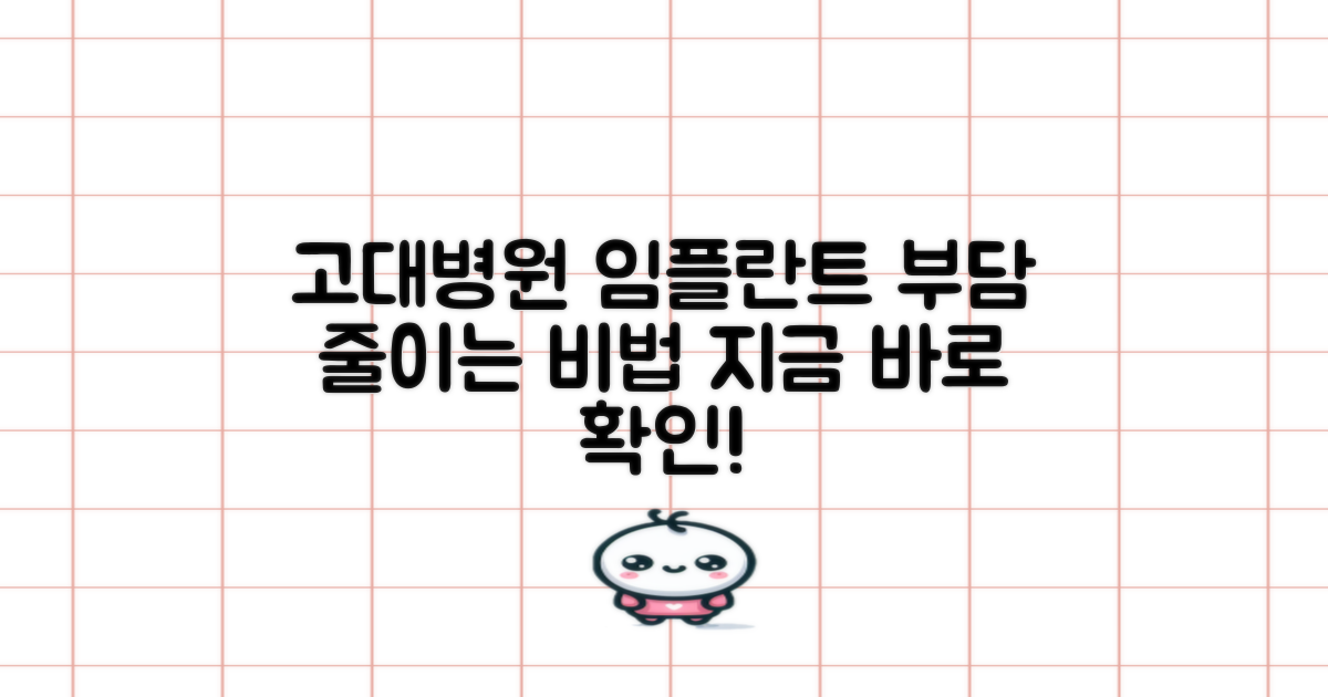 고려대병원 임플란트 가격, 경제적 부담 줄이는 방법은?