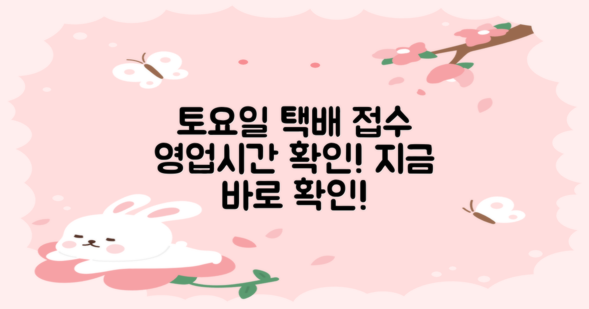 토요일 택배 접수, 영업시간 확인