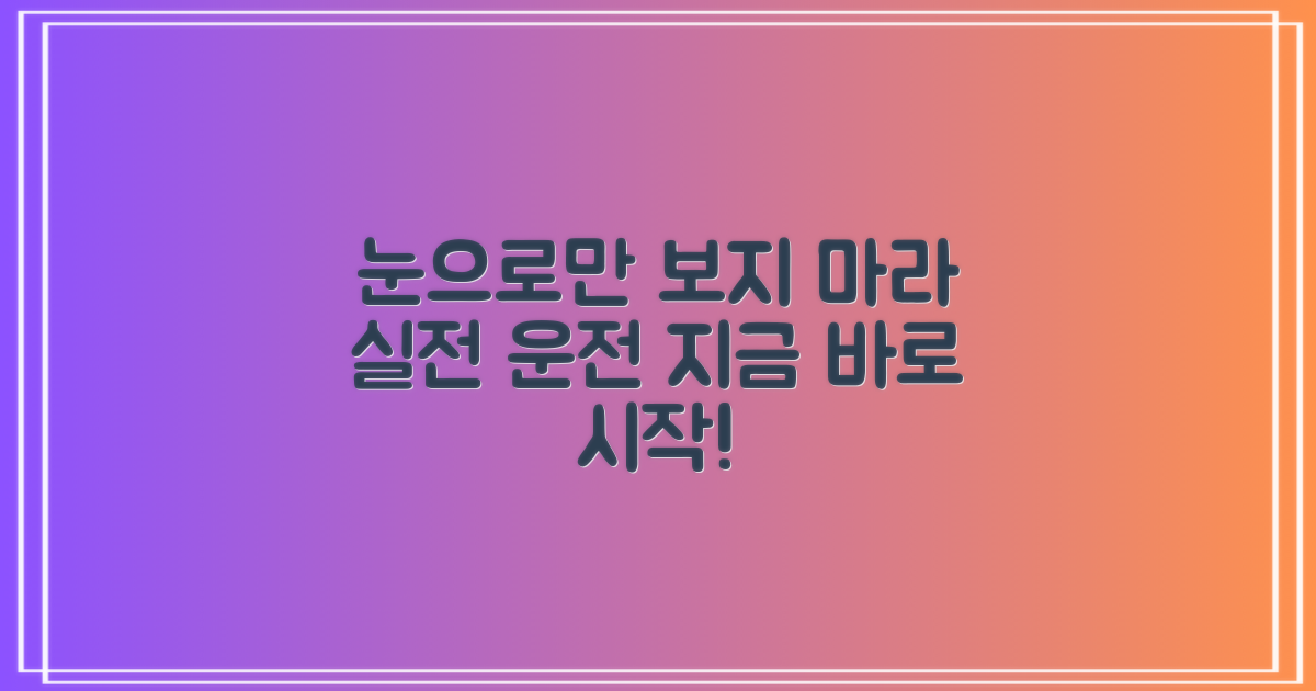 운전 실력, 눈으로만 보지 마라