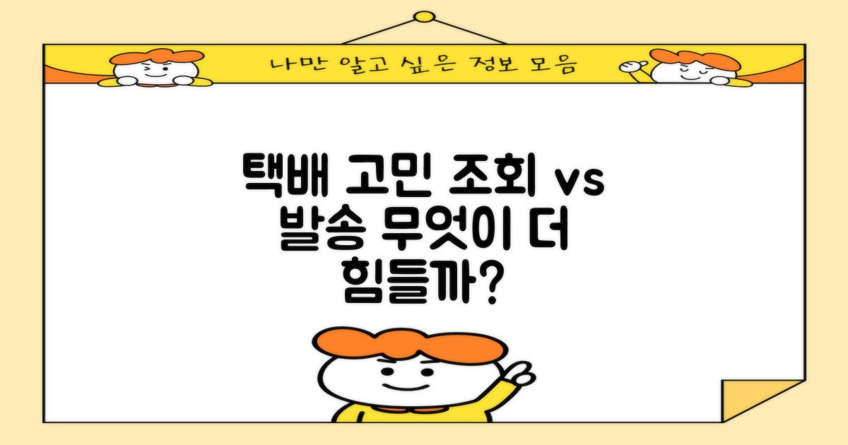 택배: 조회 vs 발송, 어떤 것이 더 고민이신가요?