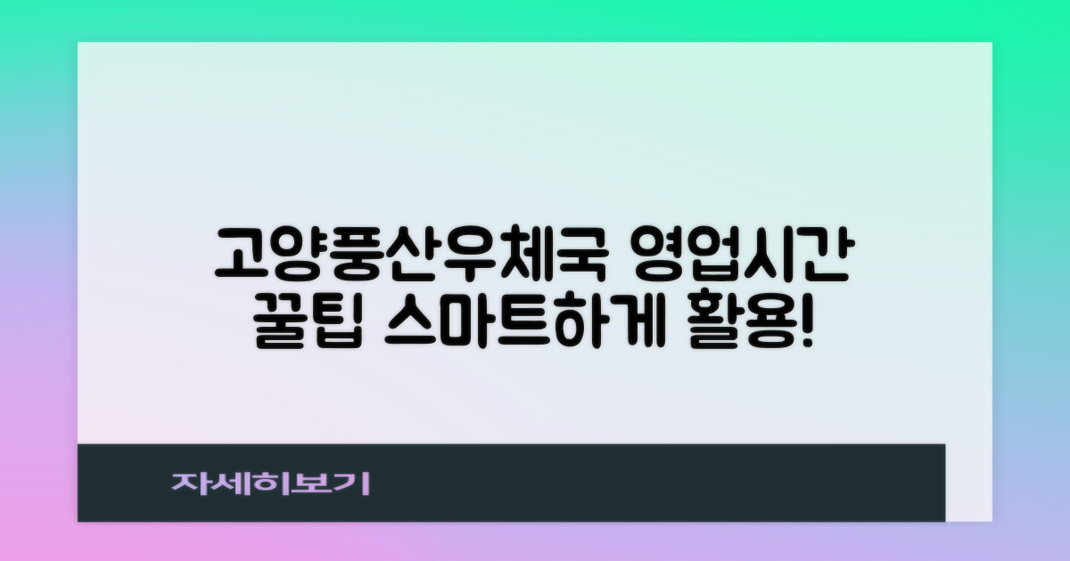 고양풍산동우체국 영업시간, 스마트하게 활용하기