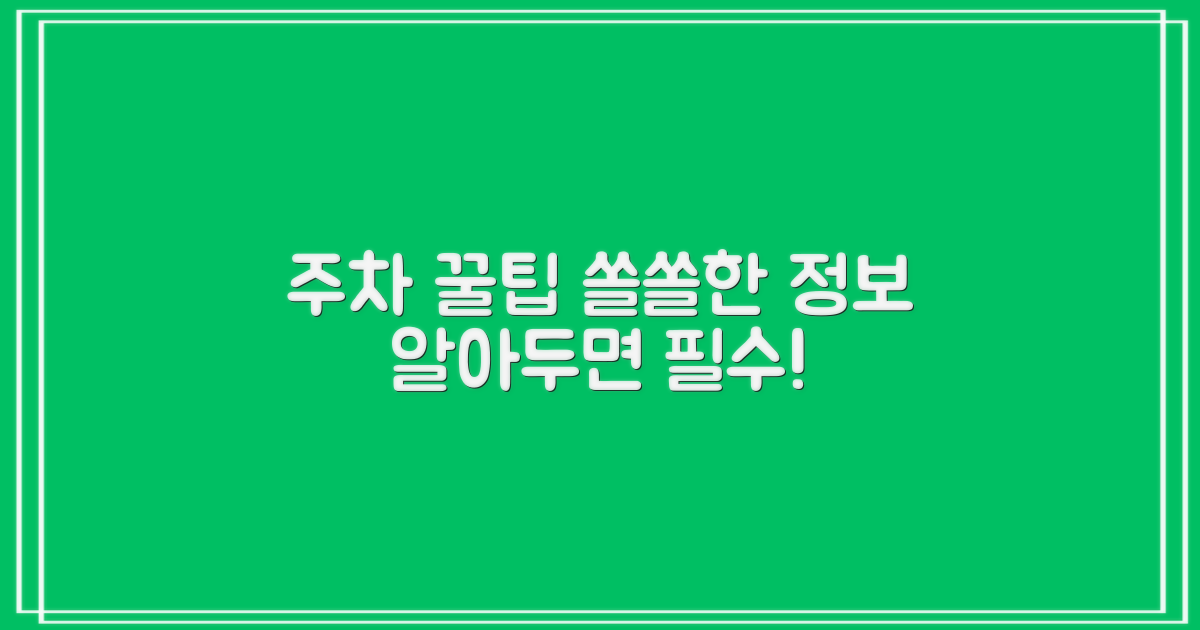 알아두면 쏠쏠한 주차 꿀팁!